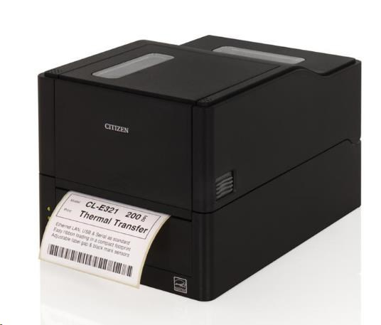 Citizen TT tiskárna etiket CL-E321 LAN, USB, Serial, 203dpi, řezačka, Black