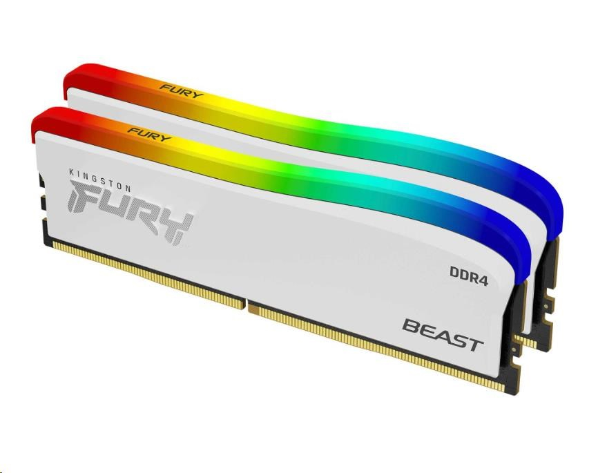 KINGSTON DIMM DDR4 32GB (Kit of 2) 3600MT/s CL18 FURY Beast Bílá RGB SE