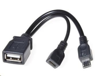 PREMIUMCORD  USB redukce kabel USB A/female+Micro USB/female - Micro USB/male OTG
