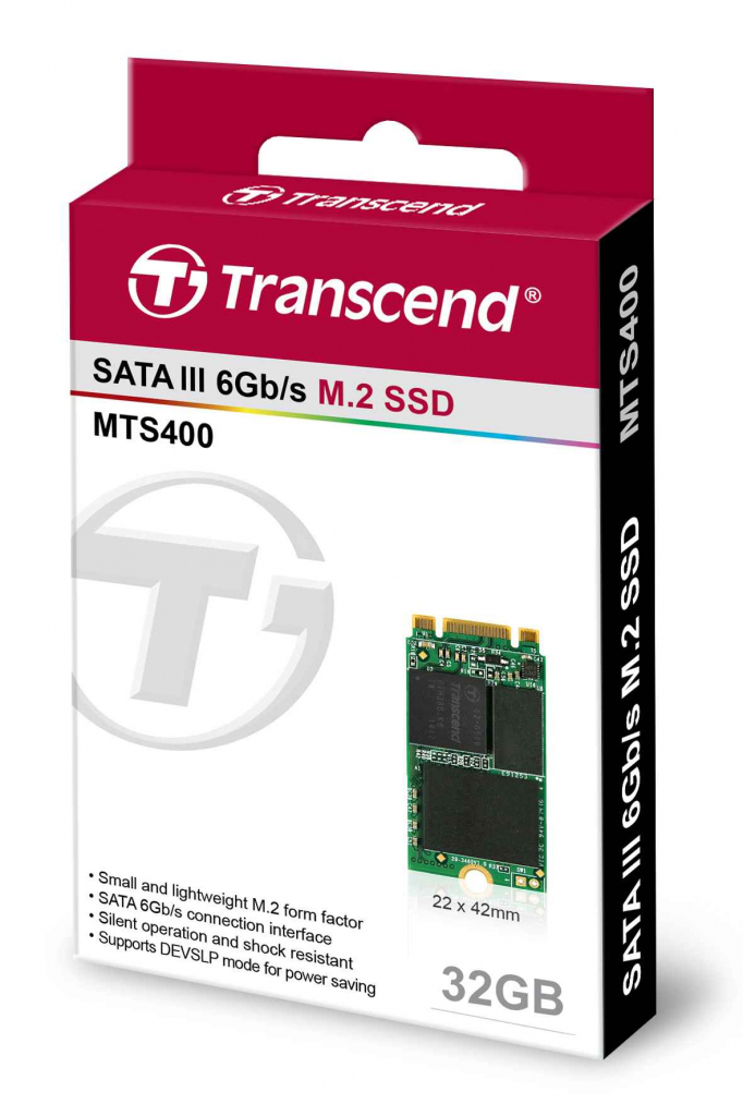 TRANSCEND Industrial SSD MTS400 32GB, M.2 2242, SATA III 6Gb/s, MLC
