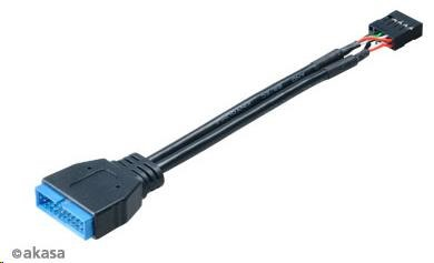 AKASA kabel redukce interní USB 3.0 (19-pin) na interní USB 2.0 (9-pin), 10cm