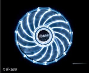 AKASA ventilátor Vegas 120x120x25mm, 1200RPM podsvícený, 15xLED, bílý