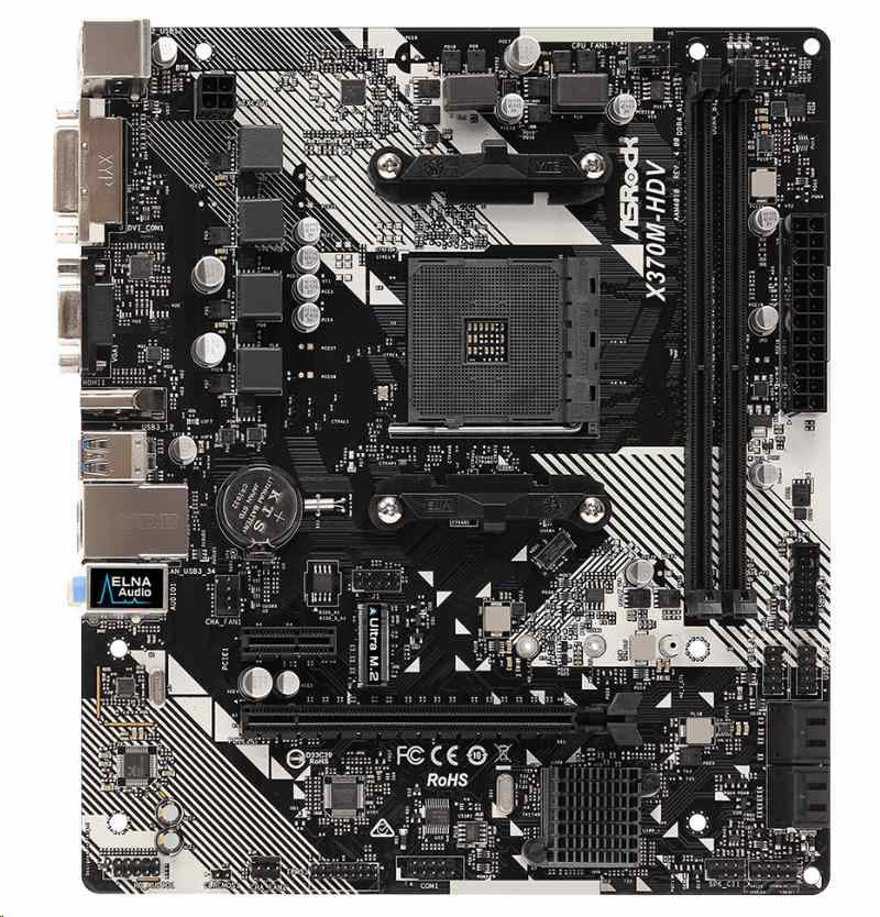 ASRock MB Sc AM4 X370M-HDV R4.0, AMD Promontory X370, 2xDDR4, HDMI