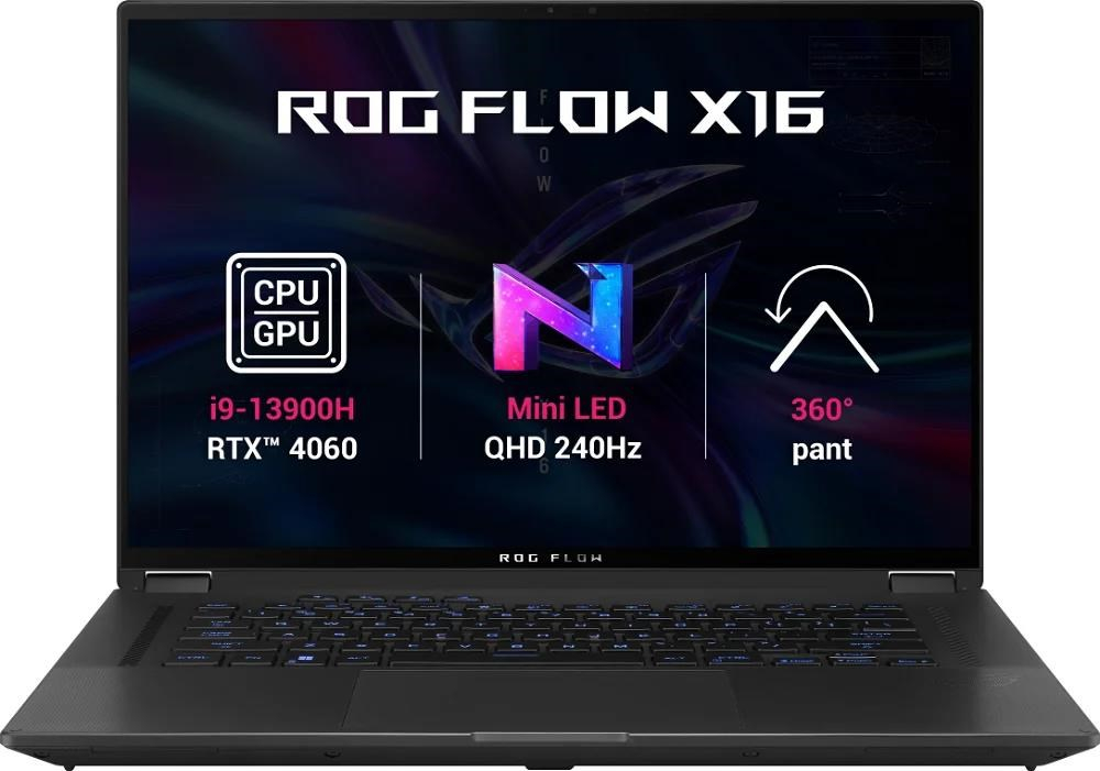 ASUS NTB ROG Flow X16 (GV601VV-NEBULA014W),  i9-13900H, 16" 2560x1600, 16GB, 1TB SSD, RTX4060, W11H, Black