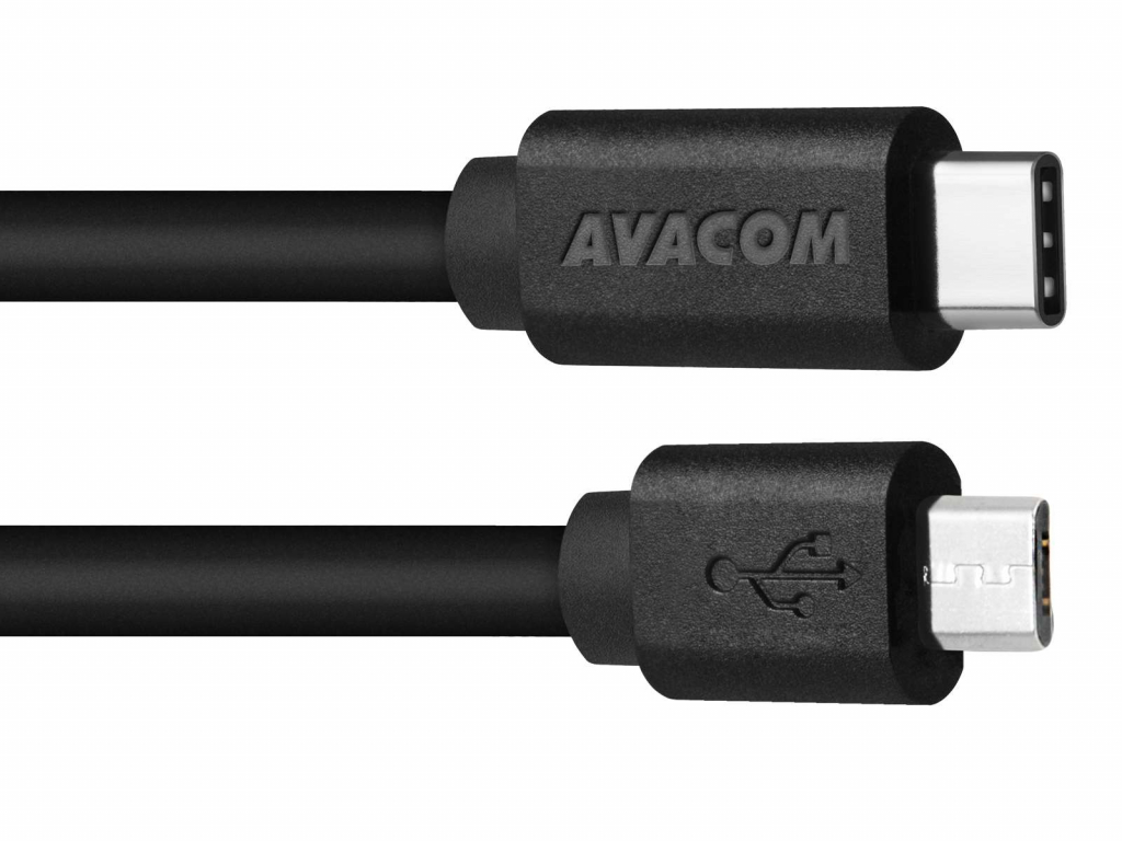AVACOM datový a nabíjecí kabel USB Type-C - Micro USB, 100cm, černá