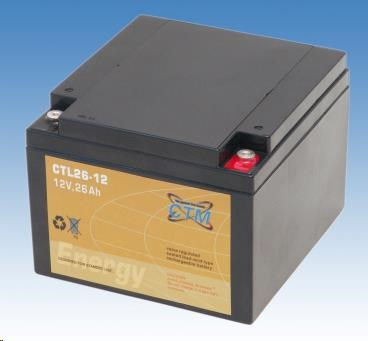 Baterie - CTM CTL 26-12 (12V/26Ah - M5), životnost 10-12let