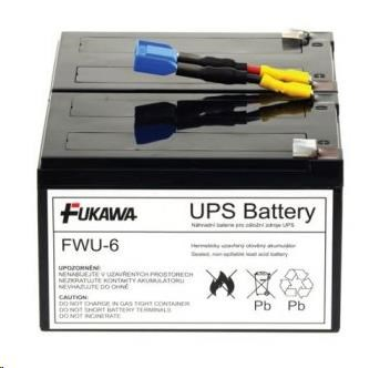 Baterie - FUKAWA FWU-6 náhradní set baterií za RBC6 (12V/12Ah, Faston 250, 2ks), životnost 3-5let