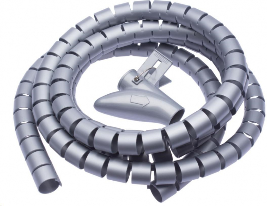 CONNECT IT trubice pro vedení kabelů WINDER, 2,5m x 20mm šedá (organizér kabelů)