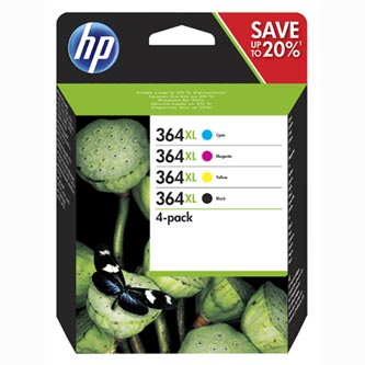 HP 364XL CMYK Ink Cartridge Combo 4-Pack, [N9J74AE]   //1