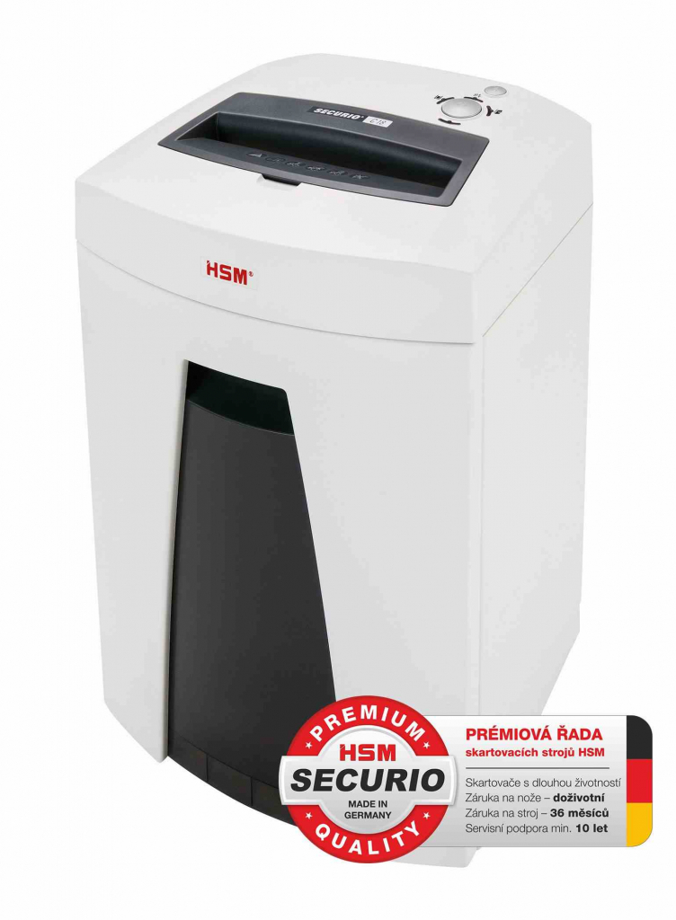HSM skartovač Securio C18 (řez: Podélný 3.9mm | vstup: 230mm | DIN: P-2 (2) | papír, sponky, plast. karty )