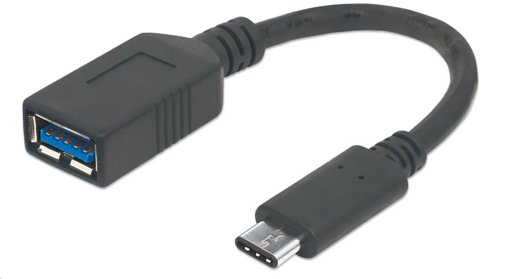 MANHATTAN Kabel Superspeed USB-C na USB, 15cm, černá