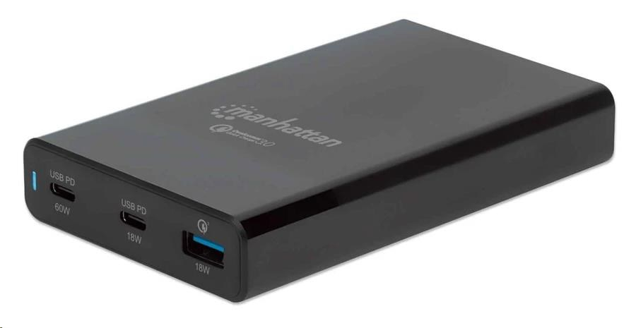 MANHATTAN USB nabíjecí stanice Power Delivery Charging Station - 65W, černá