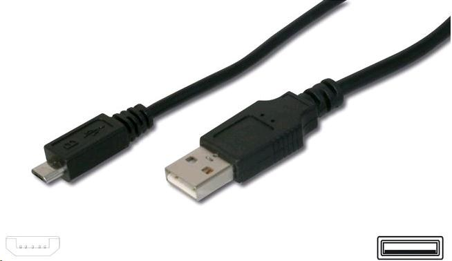 PREMIUMCORD Kabel USB 2.0 A-Micro B propojovací 0,2m (černý)