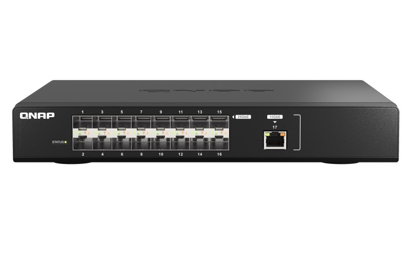 QNAP switch QSW-M5216-1T (16x25GbE SFP28/1x10GbE BASE-T (RJ45)/80W)