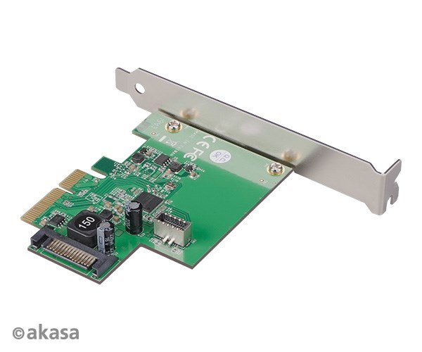 AKASA síťová karta USB 3.2 HOST card, 10Gbps USB 3.2 Gen 2, Interní, 20-pin, PCIe