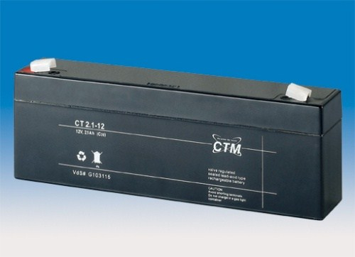 Baterie - CTM CT 12-2,1 (12V/2,1Ah - Faston 187), životnost 5let