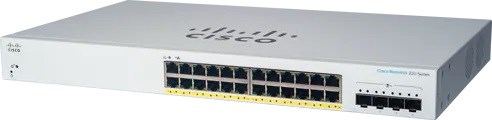 Cisco switch CBS220-24FP-4X (24xGbE,4xSFP+,24xPoE+,382W) - REFRESH