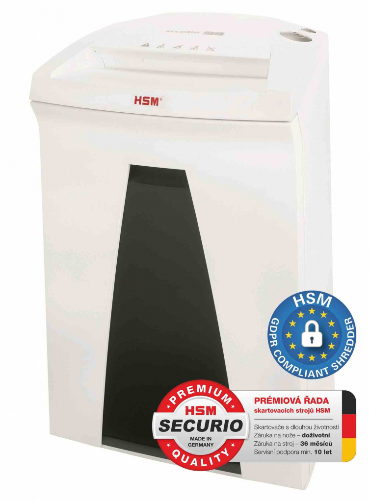 HSM skartovač Securio B24 (řez: Kombinovaný 1,9x15mm | vstup: 240mm | DIN: P-5 (4) | papír, sponky, plast. karty )