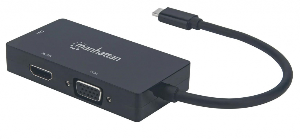 MANHATTAN Adaptér - Converter A/V USB-C 3v1 (HDMI, VGA, DVI)