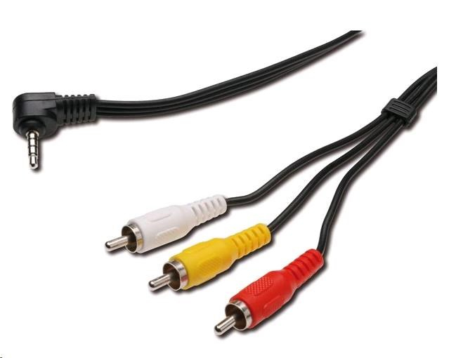PREMIUMCORD Kabel audio/video 3,5mm Jack 4pin - 3x Cinch 1,5m (M/M)