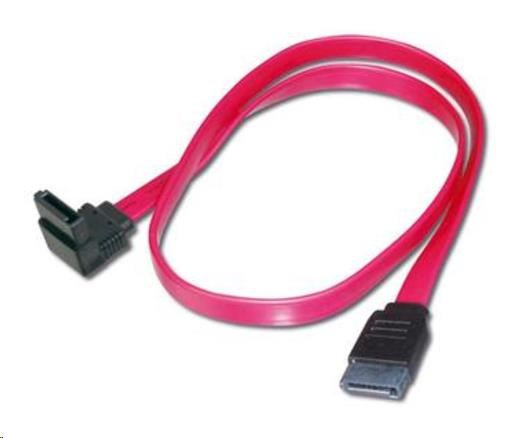 PREMIUMCORD Kabel SATA 0,5m 1x90°+1x rovný konektor