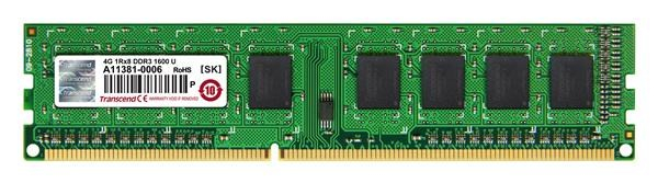 TRANSCEND DIMM DDR3 4GB 1600MHz 512Mx8 CL11 JetRam™ Retail