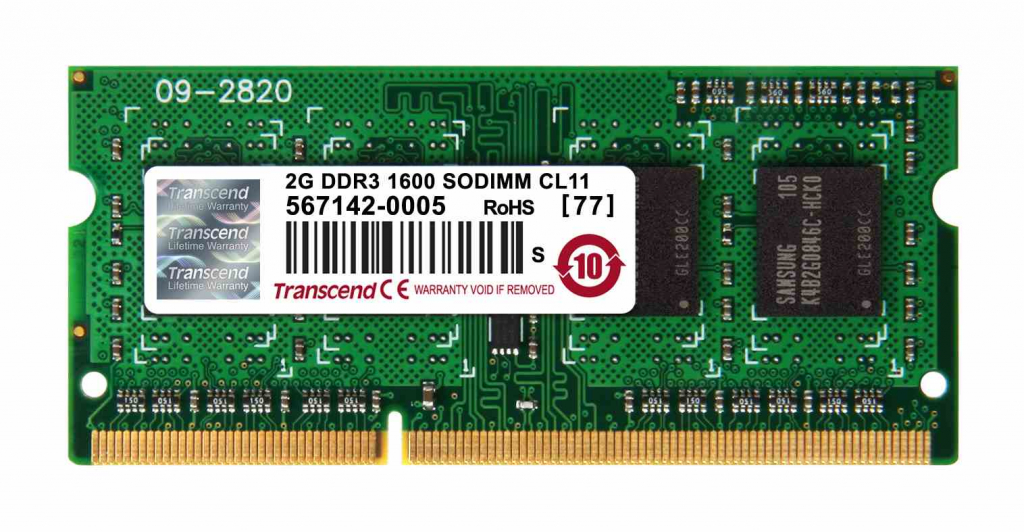 TRANSCEND SODIMM DDR3 2GB 1600MHz 1Rx8 CL11