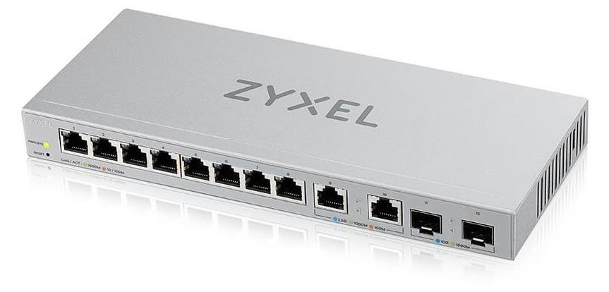 Zyxel XGS1210-12 12-port Gigabit Webmanaged Switch, 8x gigabit RJ45, 2x 2,5GbE RJ45, 2x SFP+