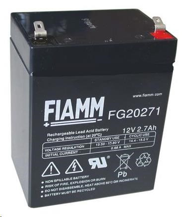 Baterie - Fiamm FG20271 (12V/2,7Ah - Faston 187), životnost 5let