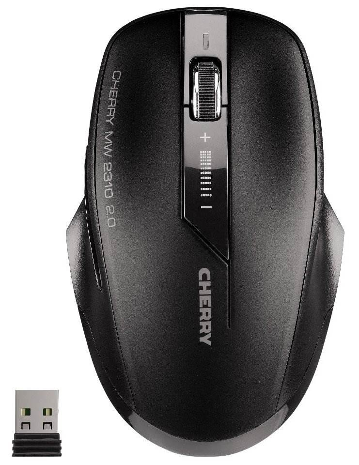 CHERRY myš MW 2310 2.0, USB, bezdrátová, mini USB receiver, černá