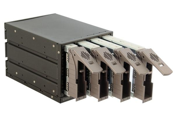 CHIEFTEC interní box 3x 5,25" pro 4x SAS/SATA HDD,černý, hot-swap, ALU