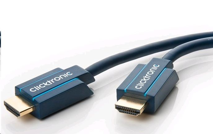 CLICTRONIC Kabel HQ HDMI 1,5m High Speed + Ethernet (v1.4) 3D, zlacené konektory, dvojité stínění, záruka 10 let