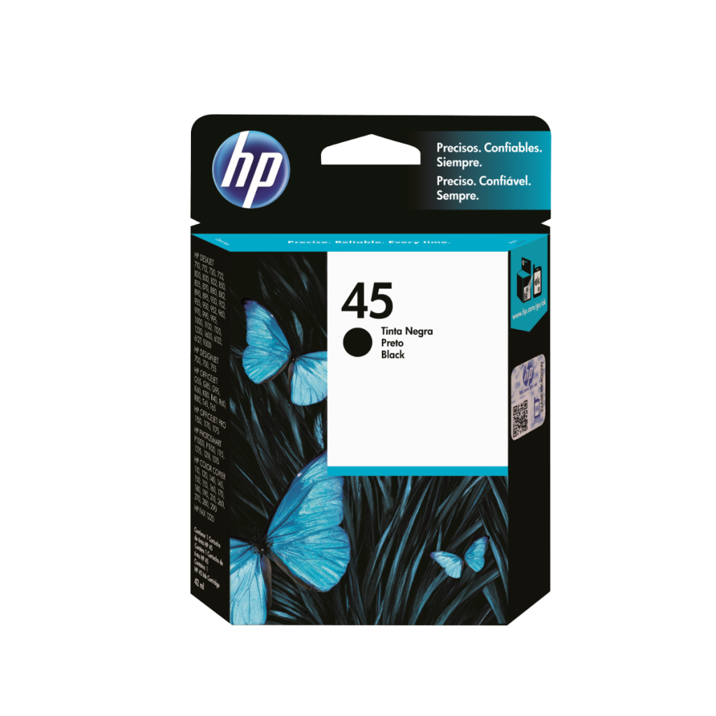 HP black cartridge č. 45, 42 ml [51645AE] - Ink náplň//1