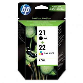 HP Combopack black č.21, 190 str. + 3-barevná č.22, 165 str. [SD367AE] - Ink náplň//1