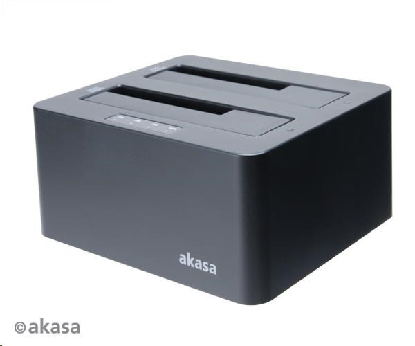AKASA HDD box DuoDock X3 HDD/SSD, USB 3.1, 2.5" a 3.5", pro 2 disky současně