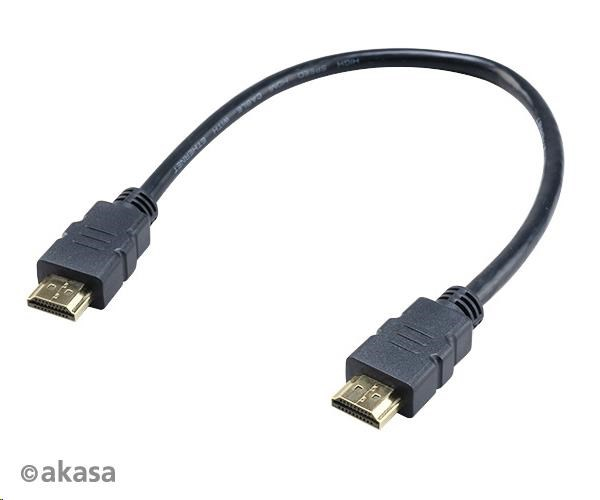 AKASA kabel 4K HDMI na HDMI, 4K@60Hz, pozlacené konektory, 30cm