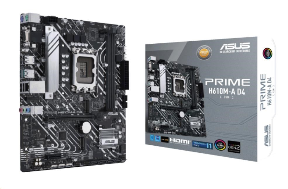 ASUS MB Sc LGA1700 PRIME H610M-A DDR4-CSM, Intel H610, 2xDDR4, 1xDP, 1xHDMI, 1xVGA, mATX