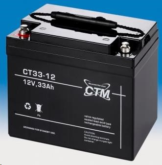 Baterie - CTM CT 12-33 (12V/33Ah - M6), životnost 5let