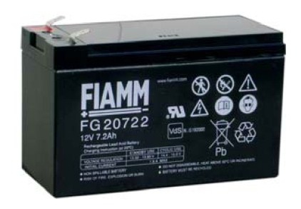 Baterie - Fiamm FG20722 (12V/7,2Ah - Faston 250), životnost 5let