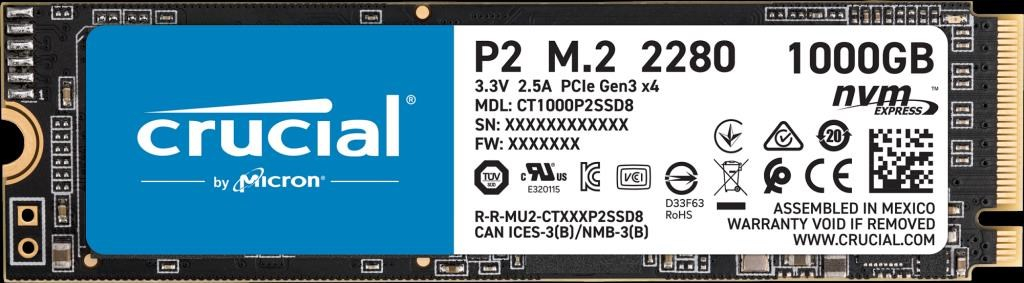 Crucial SSD P2 1TB, M.2 (2280), NVMe