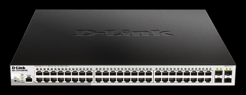D-Link DGS-1210-52MP/ME/E 48-Port 10/100/1000BASE-T PoE + 4-Port 1 Gbps SFP Ports Metro Ethernet