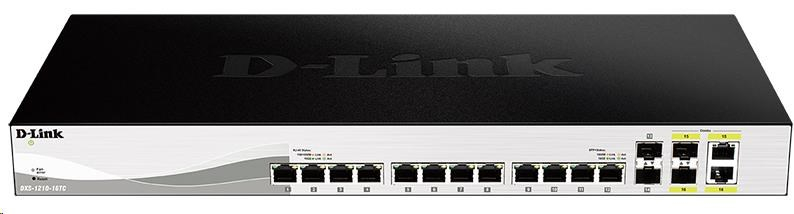 D-Link DXS-1210-16TC 16-port 10Gigabit Smart Managed Switch, 12x 10GbE RJ45, 2x 10GbE SFP+, 2x 10GbE RJ45/SFP+ combo
