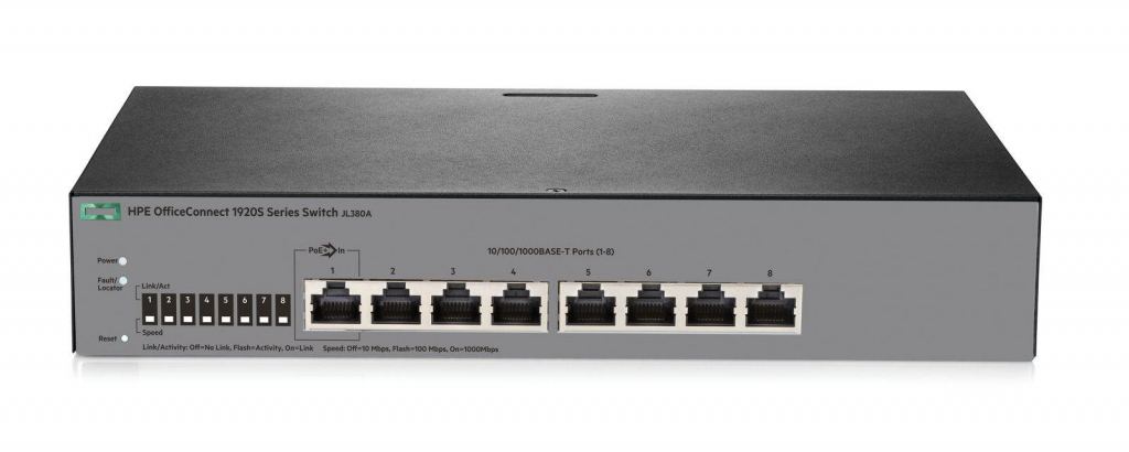 HPE OfficeConnect 1920S 8G Switch JL380A RENEW (no AC power adapter 5066-5563)