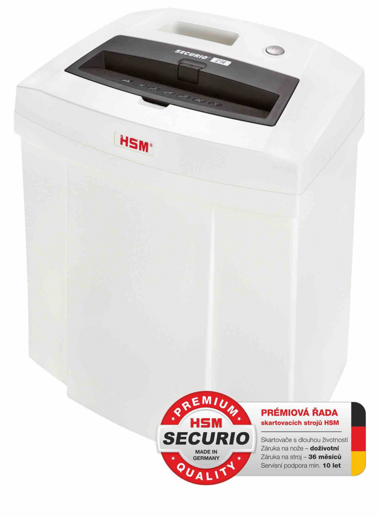 HSM skartovač Securio C14 (řez: Podélný 3.9mm | vstup: 225mm | DIN: P-2 (2) | papír, sponky, plast. karty )