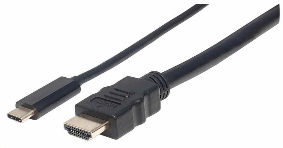 Manhattan kabel USB-C to HDMI, 1m, černá