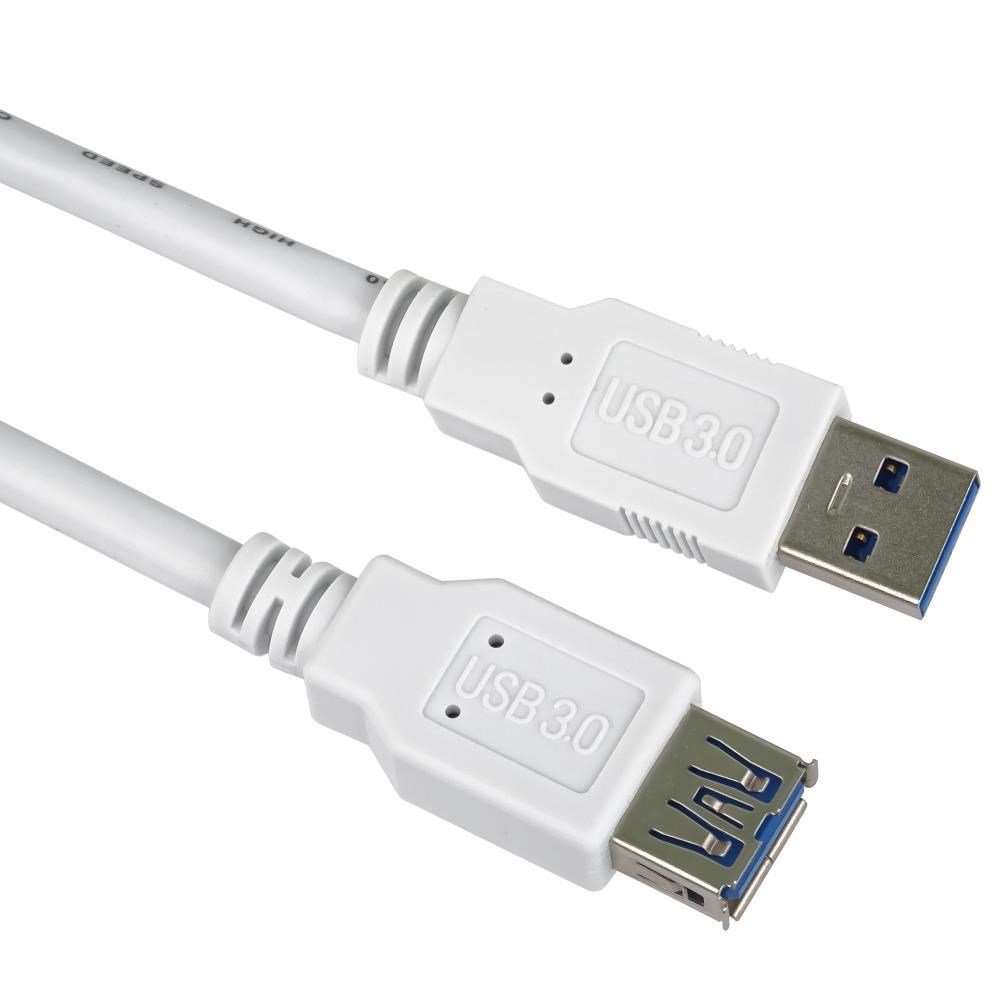 PremiumCord Prodlužovací kabel USB 3.0 Super-speed 5Gbps A-A, MF, 9pin, 3m, bílá