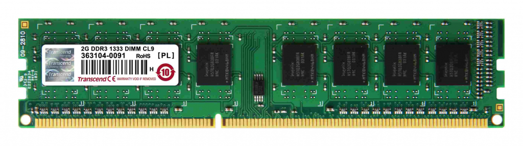 TRANSCEND DIMM DDR3 2GB 1333MHz 1Rx8 CL9